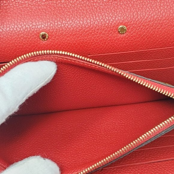 100% Auth Louis Vuitton Pallas Bifold Red Wallet - Picture 12 of 14